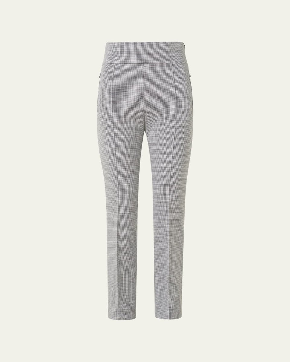 Maxine Micro Houndstooth High Waist Jersey Pants